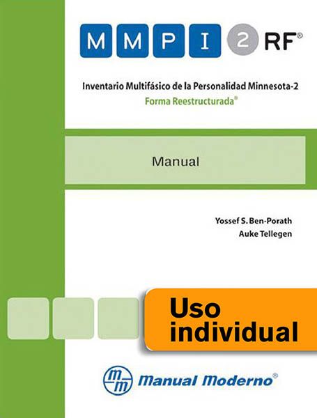 Tarjeta Uso Individual / Inventario Multifásico de la Personalidad Minnesota-2. Forma Reestructurada®