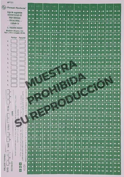Hoja de Respuestas Vocacional P 15