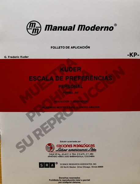 Escala de preferencias -Personal- KP Folleto de Aplicación Paq. 4