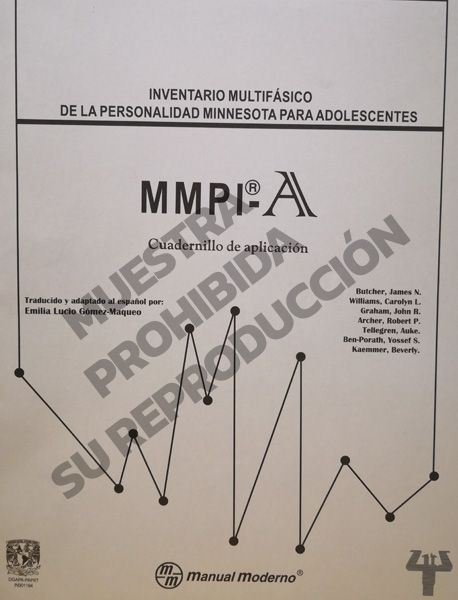 Cuadernillo de aplicación Paq. 10 - Inventario Multifásico de la personalidad Minnesota® para adolescentes