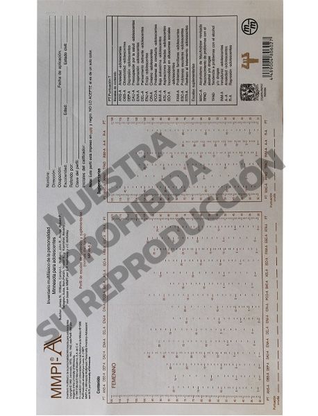 Perfil contenido suplementario Paq. 25 - Inventario Multifásico de la personalidad Minnesota® para adolescentes