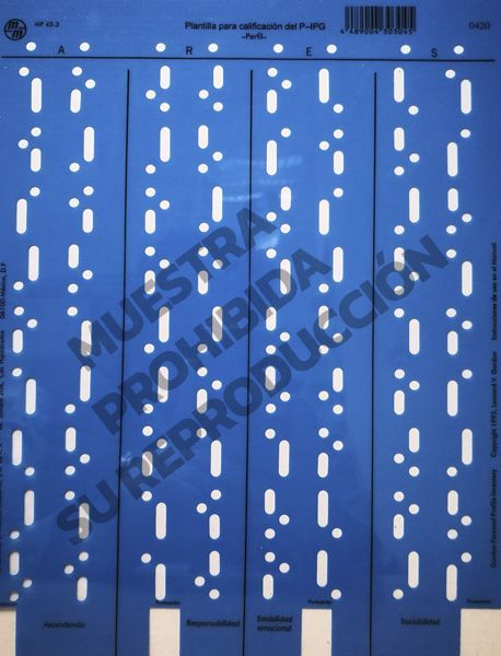 Claves perfil e inventario 1- Inventario de la personalidad P-IPG